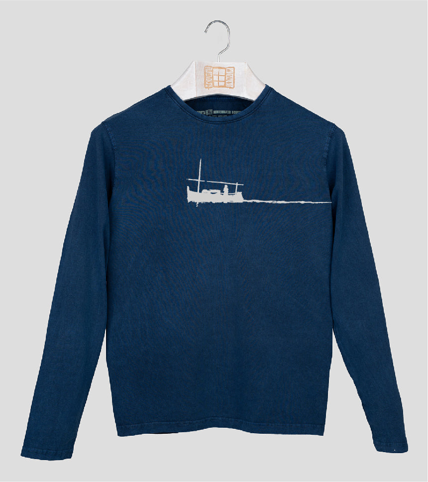 Camiseta manga larga Hombre Curri - azul-marino