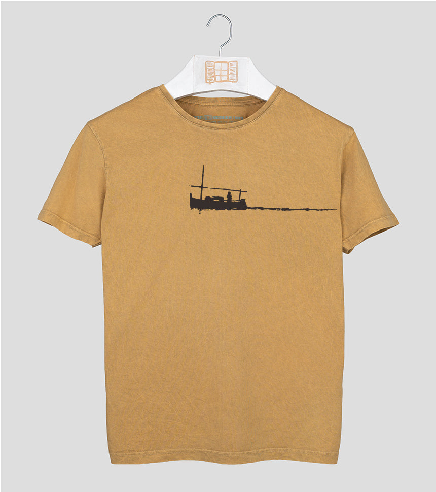 Camiseta manga corta Hombre Curri - mostaza