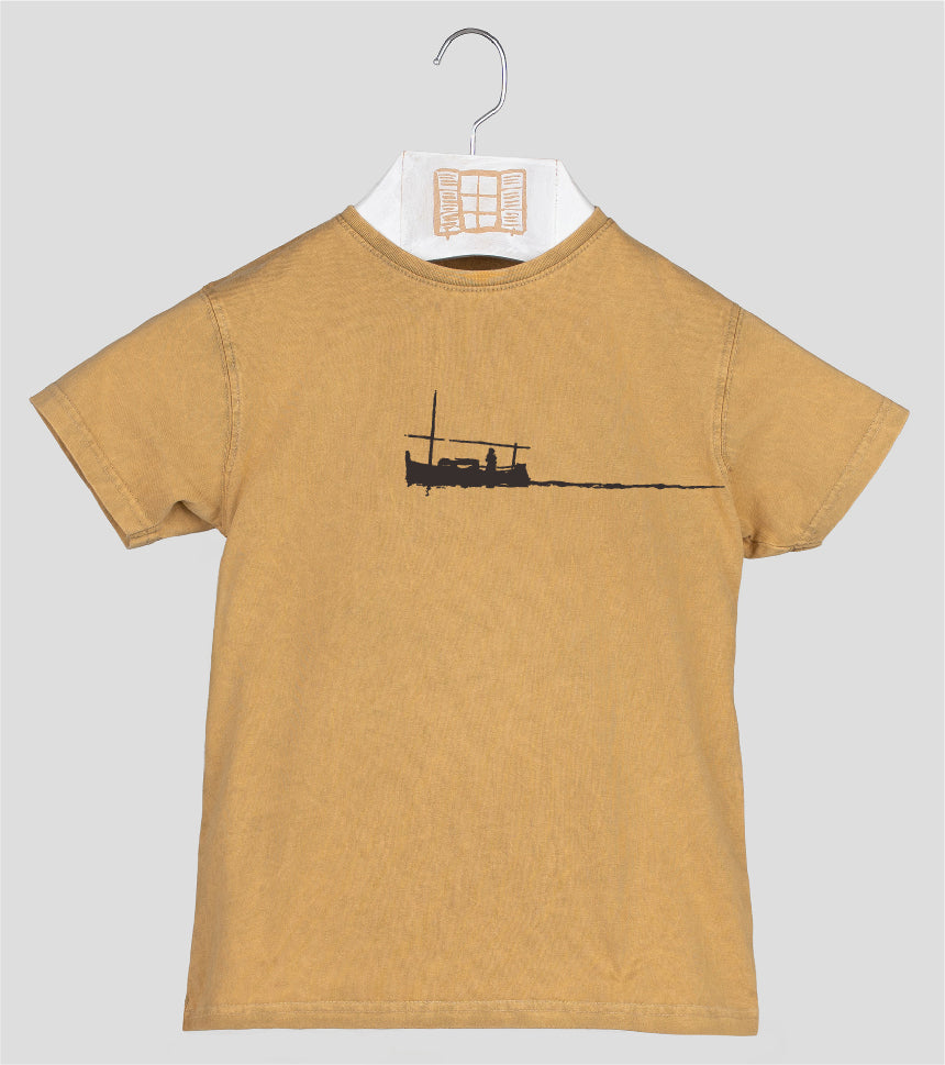 Camiseta manga corta Niño Curri - mostaza