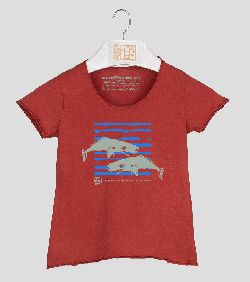 Camiseta manga corta Niña Catxalote - arcilla