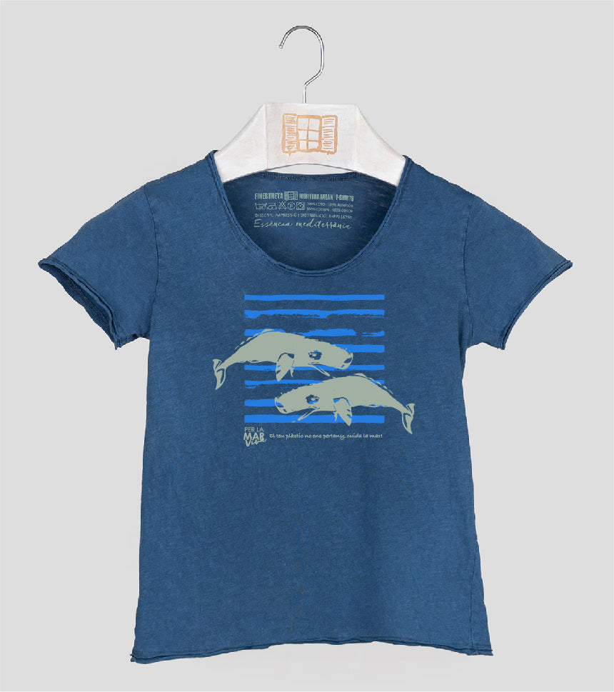 Camiseta manga corta Niña Catxalote - azul-marino
