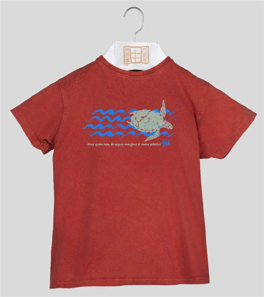Camiseta manga corta Niño Tortuga - arcilla