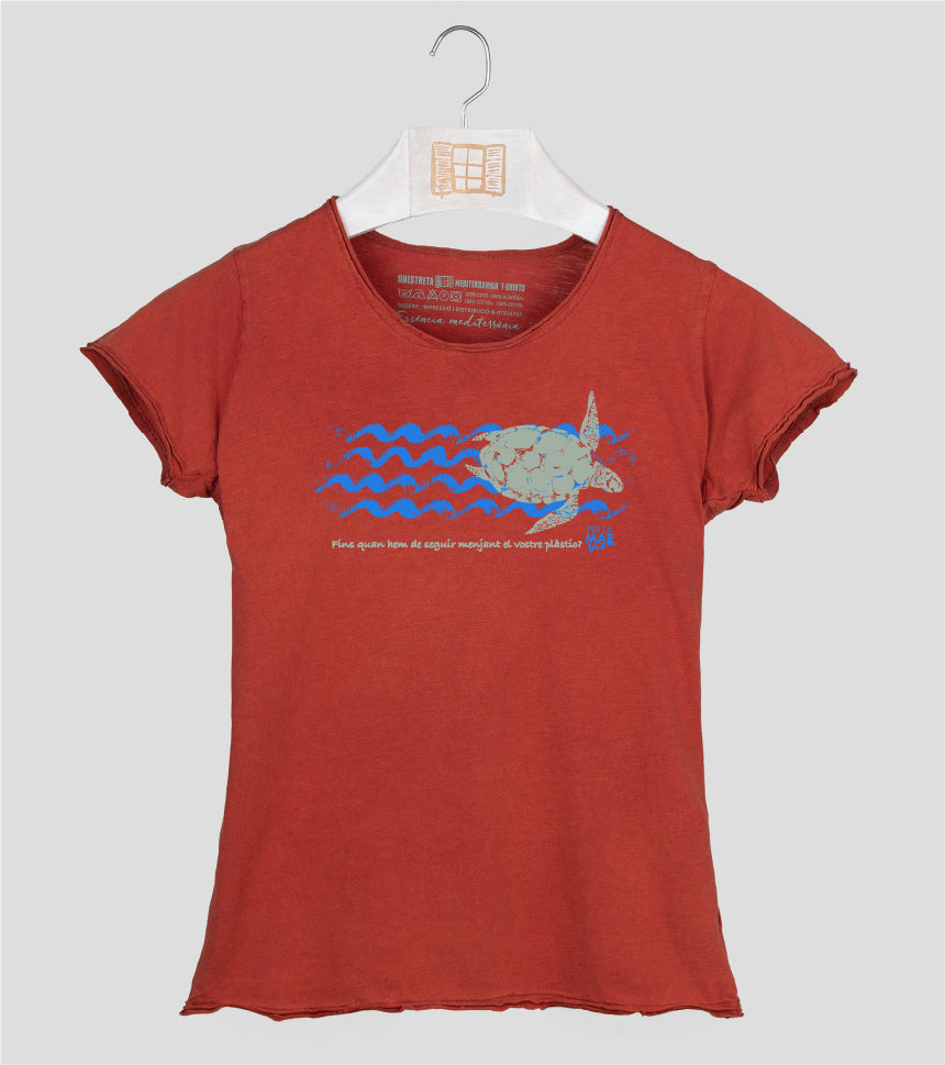 Camiseta manga corta Mujer Tortuga - arcilla