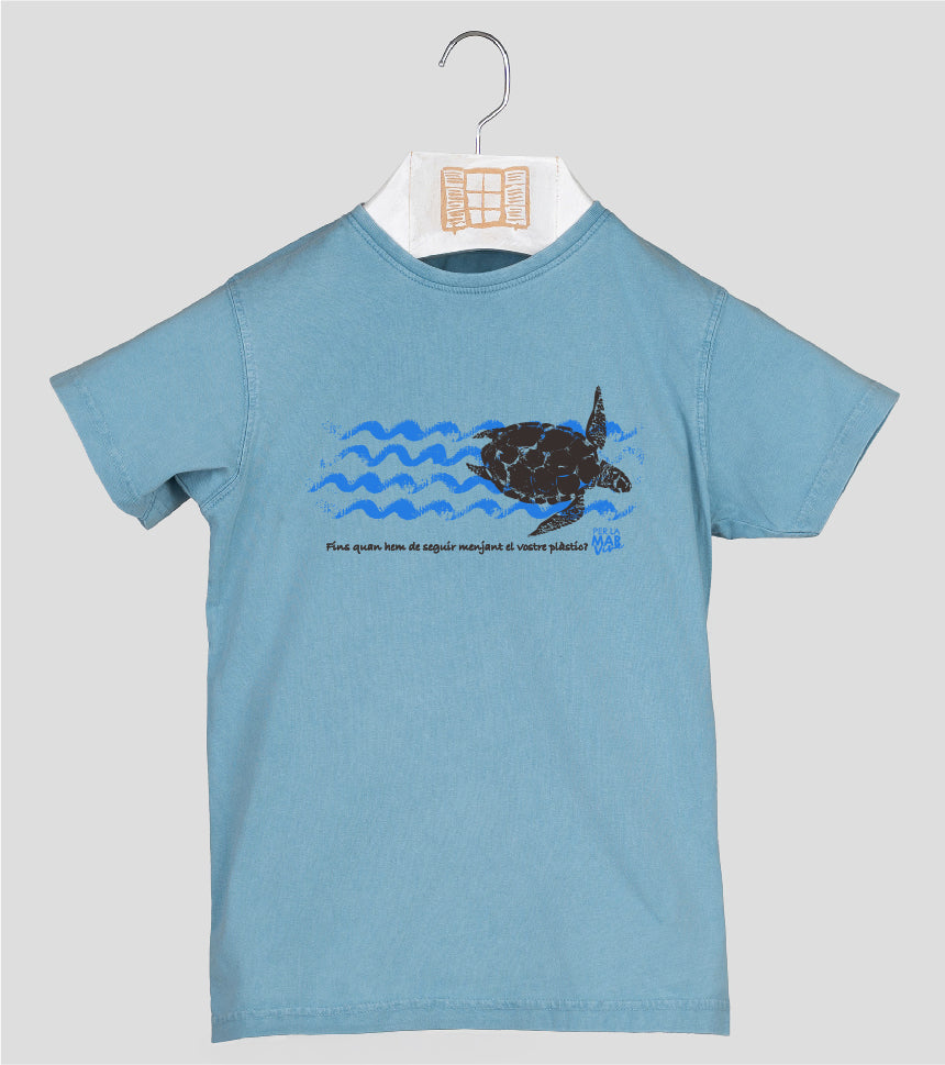 Camiseta manga corta Niño Tortuga - aqua