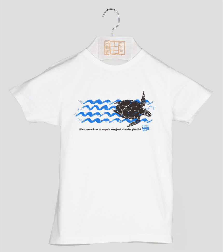 Camiseta manga corta Niño Tortuga - crudo