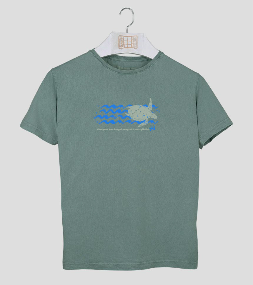 Camiseta manga corta Hombre Tortuga - esmeralda