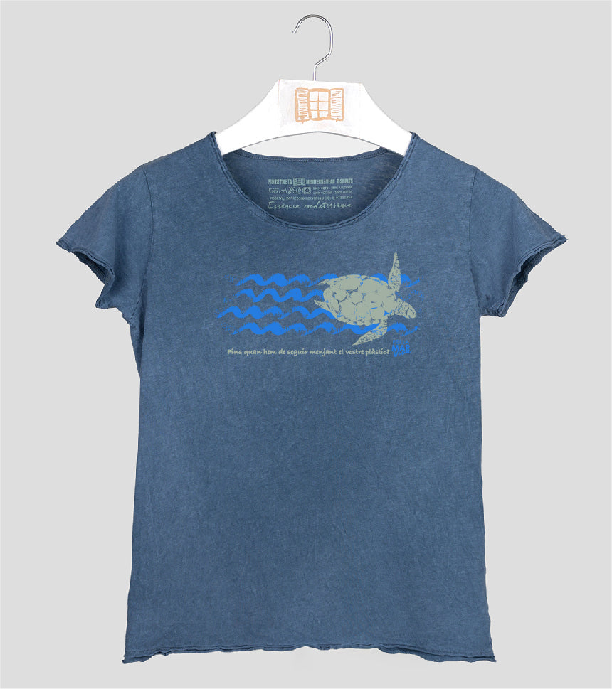 Camiseta manga corta Mujer Tortuga - indigo