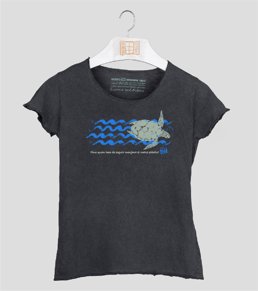 Camiseta manga corta Mujer Tortuga - marengo