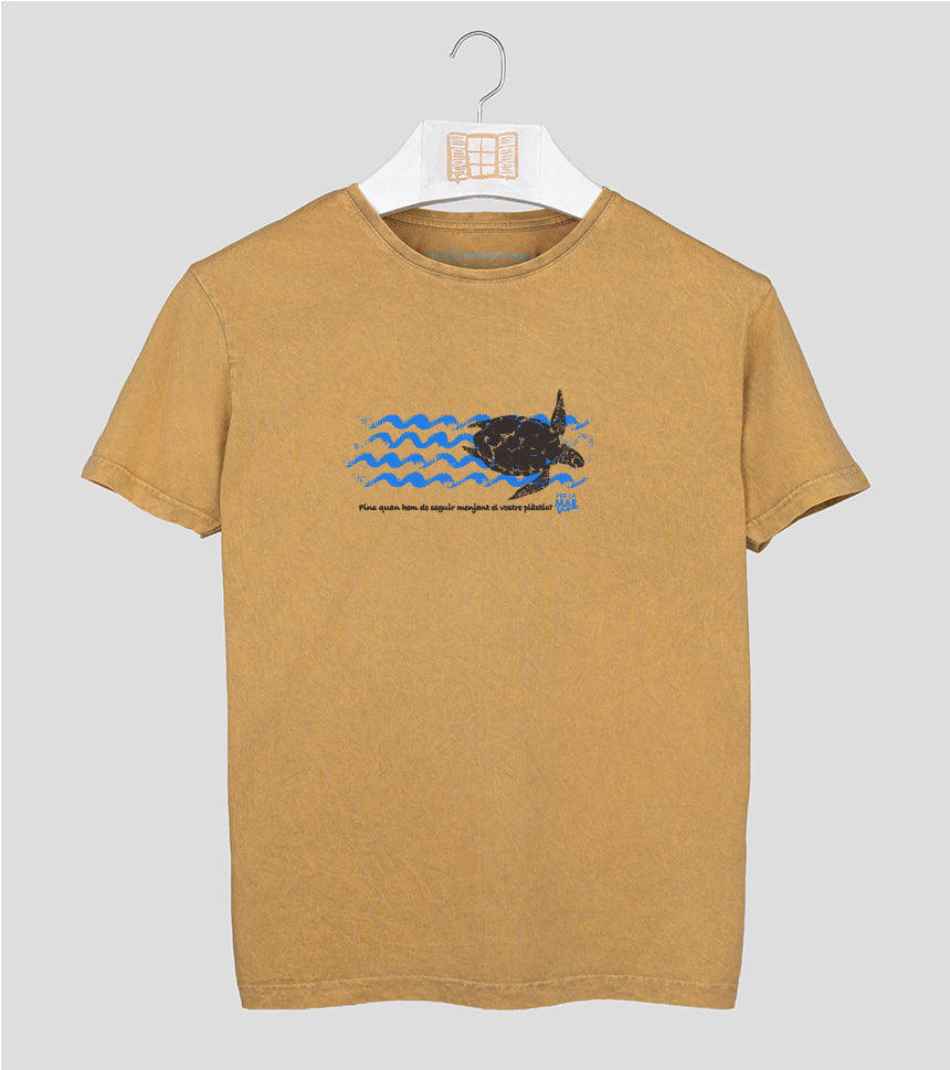 Camiseta manga corta Hombre Tortuga - mostaza