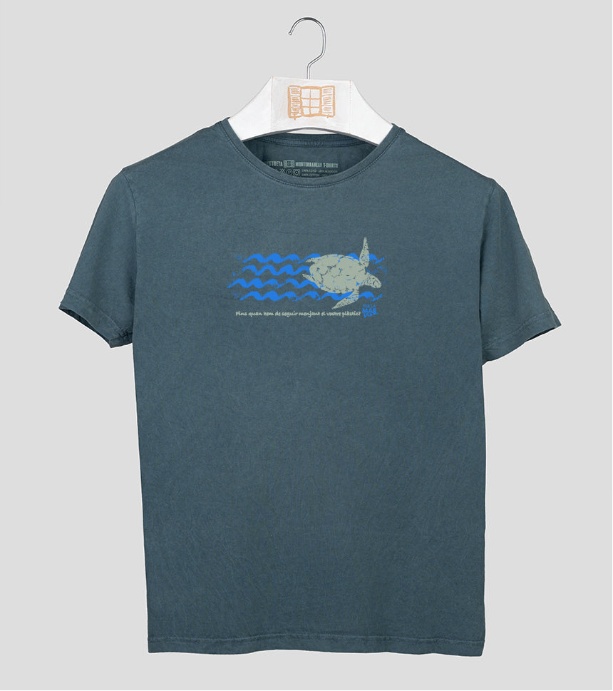Camiseta manga corta Hombre Tortuga - plomo