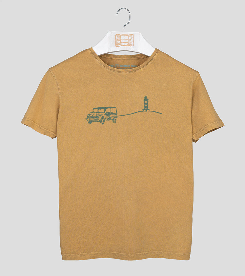 Camiseta manga corta Hombre Decami - mostaza