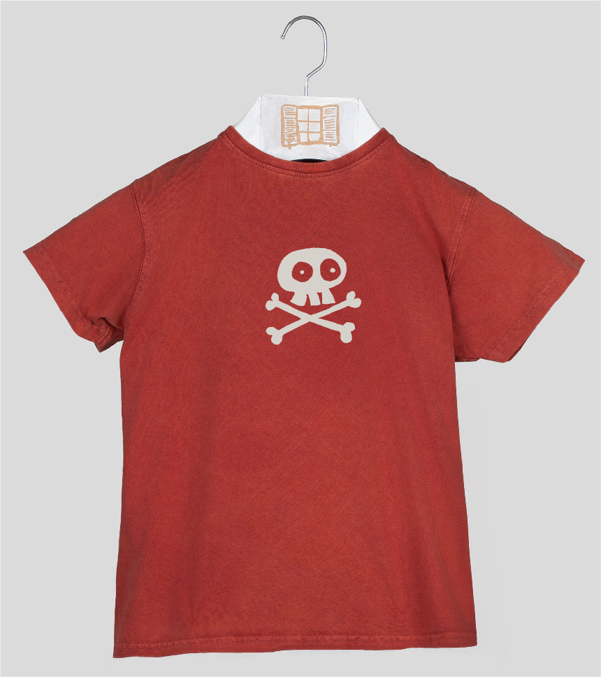 Camiseta manga corta Niño Pirata - arcilla