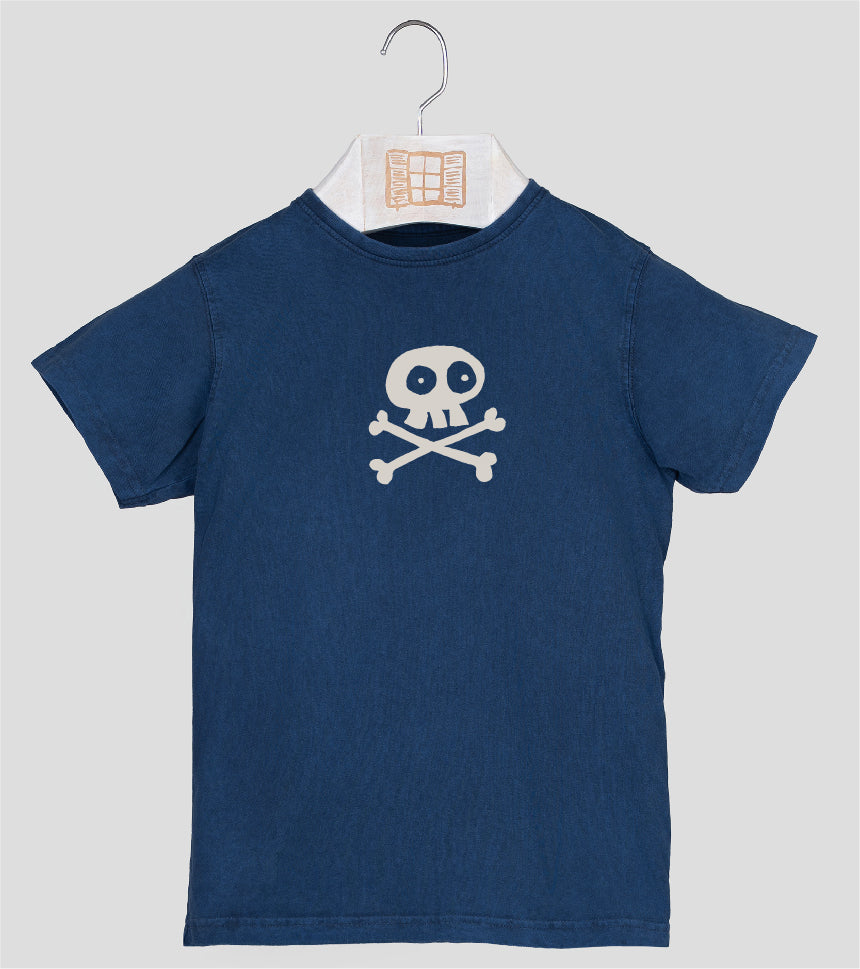 Camiseta manga corta Niño Pirata - azul-marino