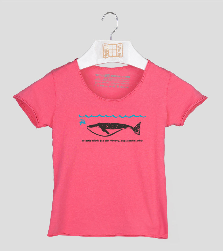 Camiseta manga corta Niña Lotudy - fucsia