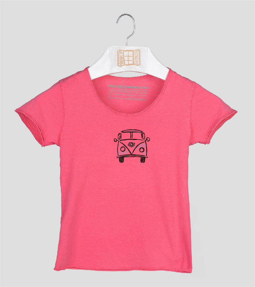 Camiseta manga corta Niña Exagerada - fucsia