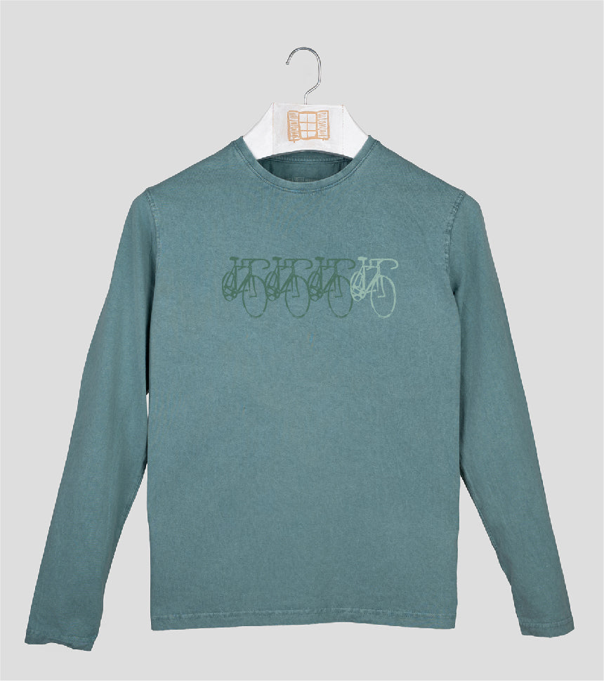 Camiseta manga larga Hombre Peloton - esmeralda