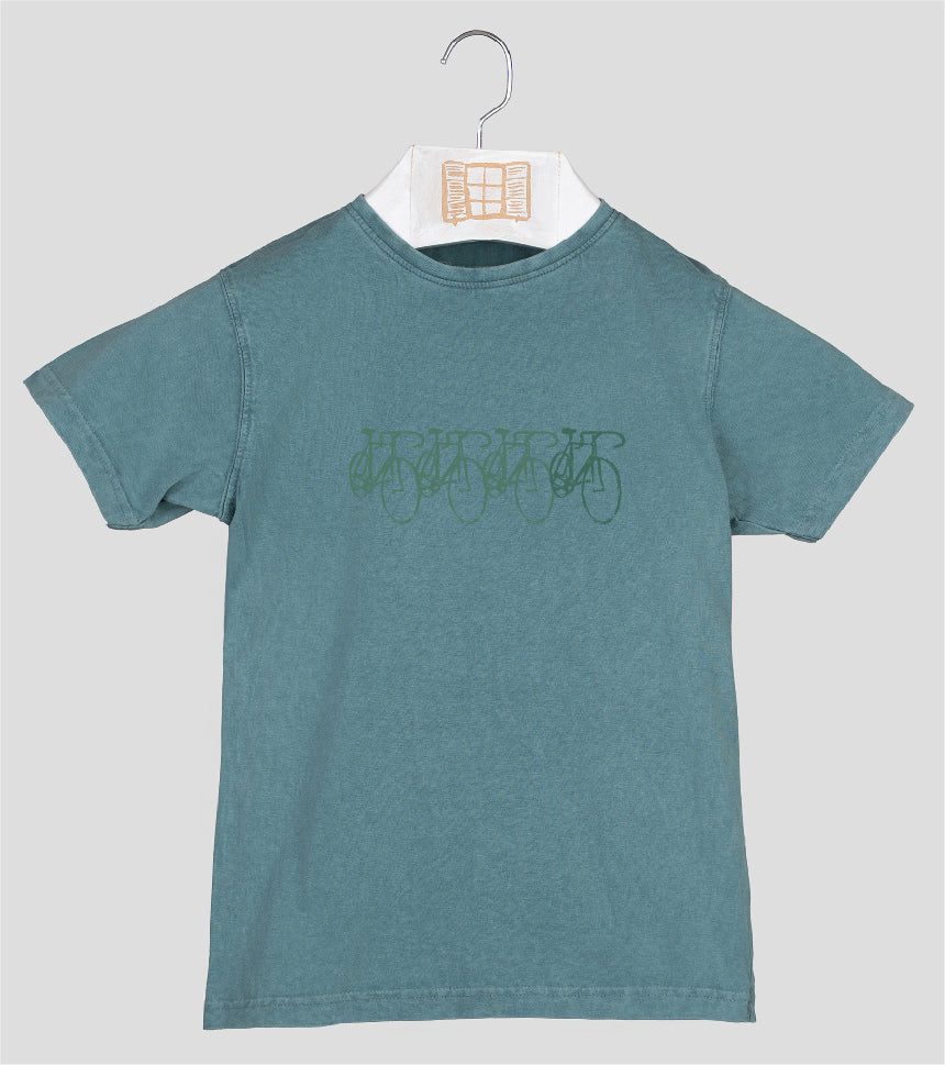 Camiseta manga corta Niño Peloton - esmeralda