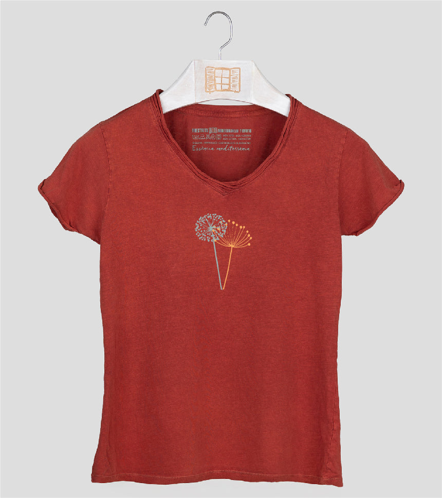 Camiseta cuello pico Mujer Espigol - arcilla