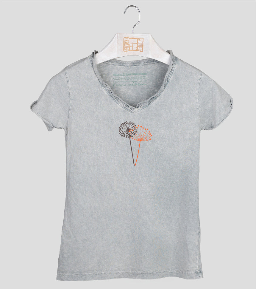Camiseta cuello pico Mujer Espigol - gris