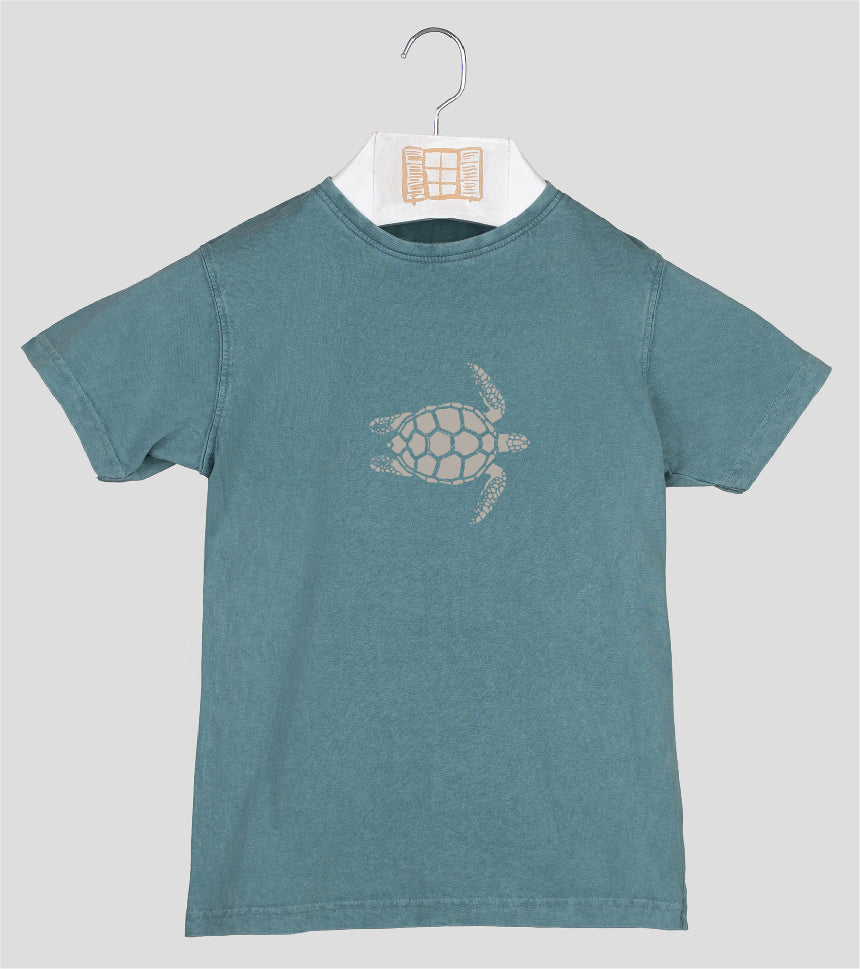 Camiseta manga corta Niño Tortugueta - esmeralda