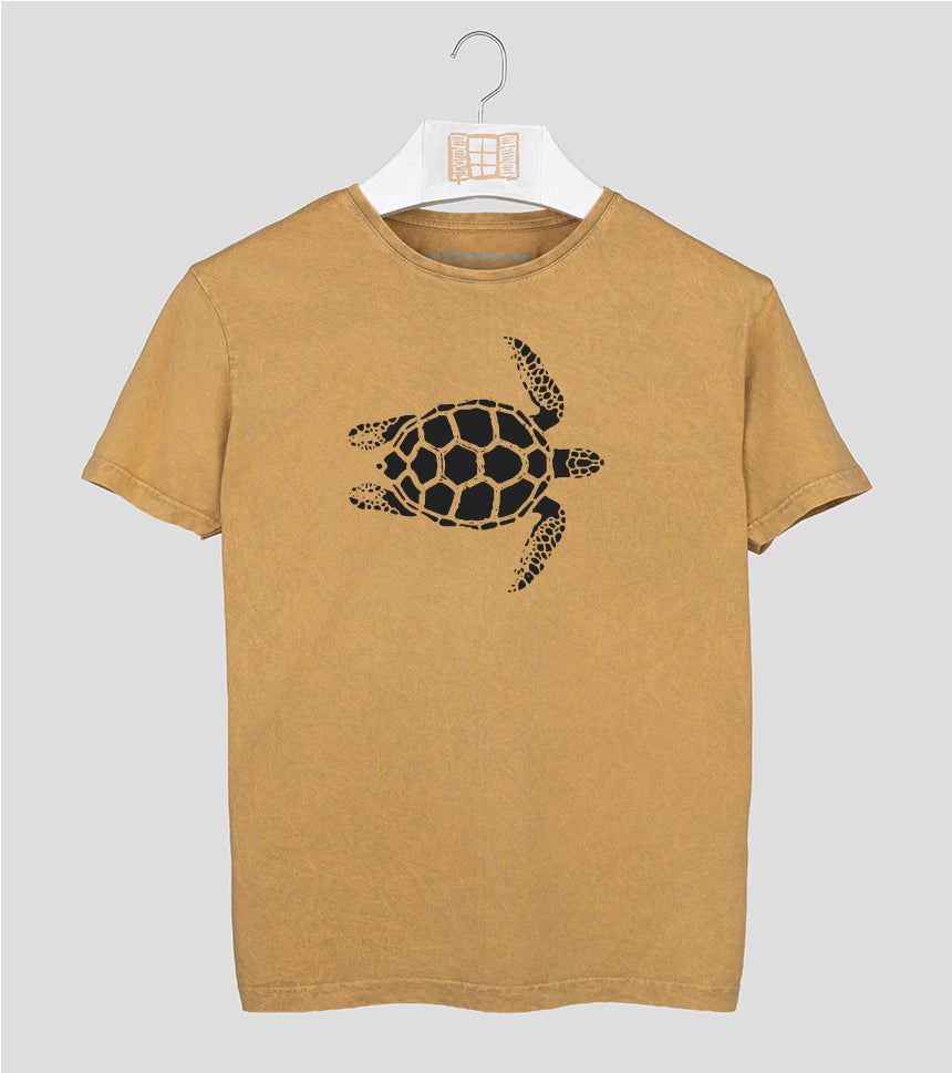 Camiseta manga corta Hombre Tortugueta - mostaza