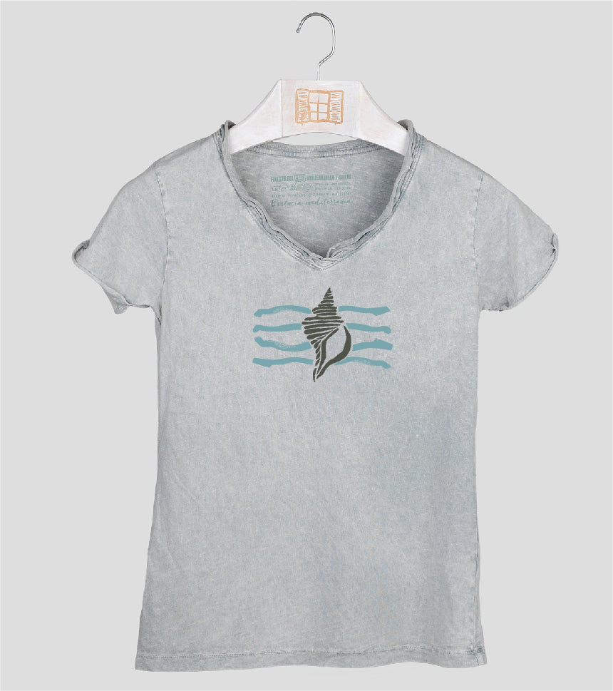 Camiseta cuello pico Mujer Filtre - gris