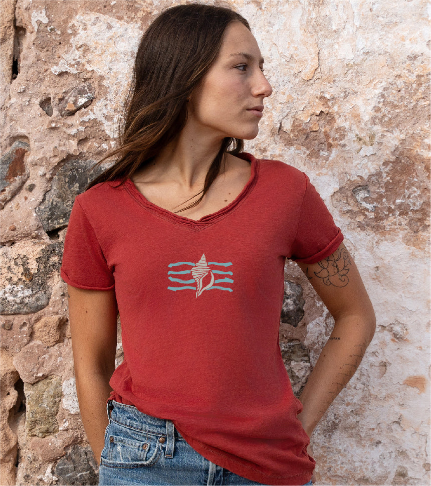 Camiseta cuello pico Mujer Filtre