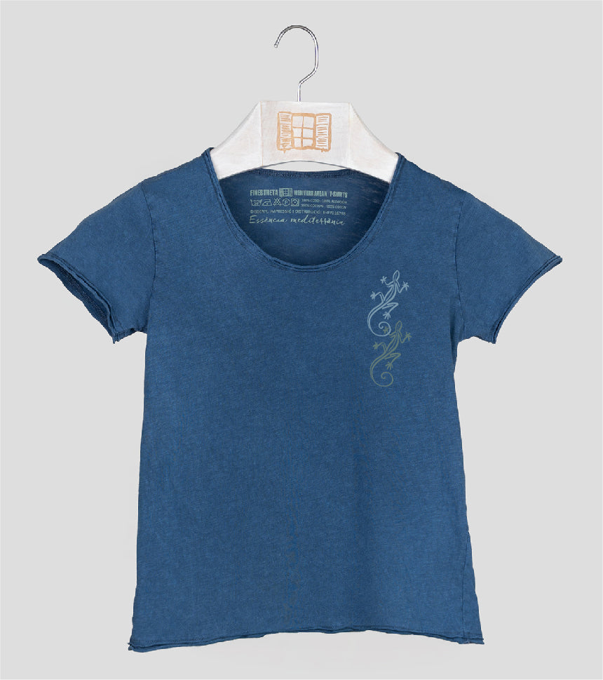 Camiseta manga corta Niña Bessona - azul-marino