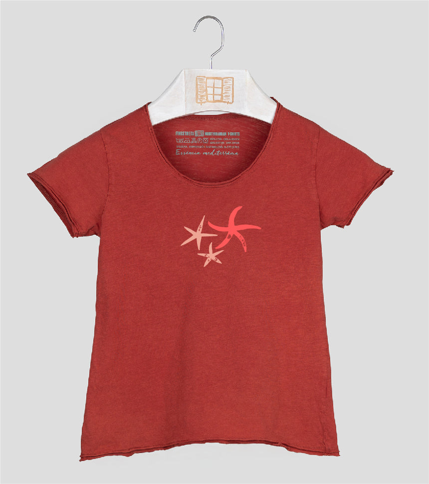 Camiseta manga corta Niña Patricio - arcilla