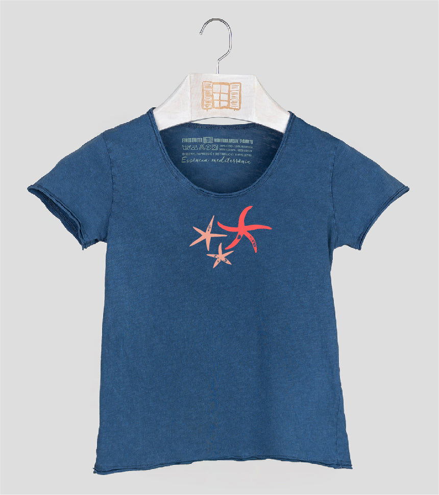 Camiseta manga corta Niña Patricio - azul-marino