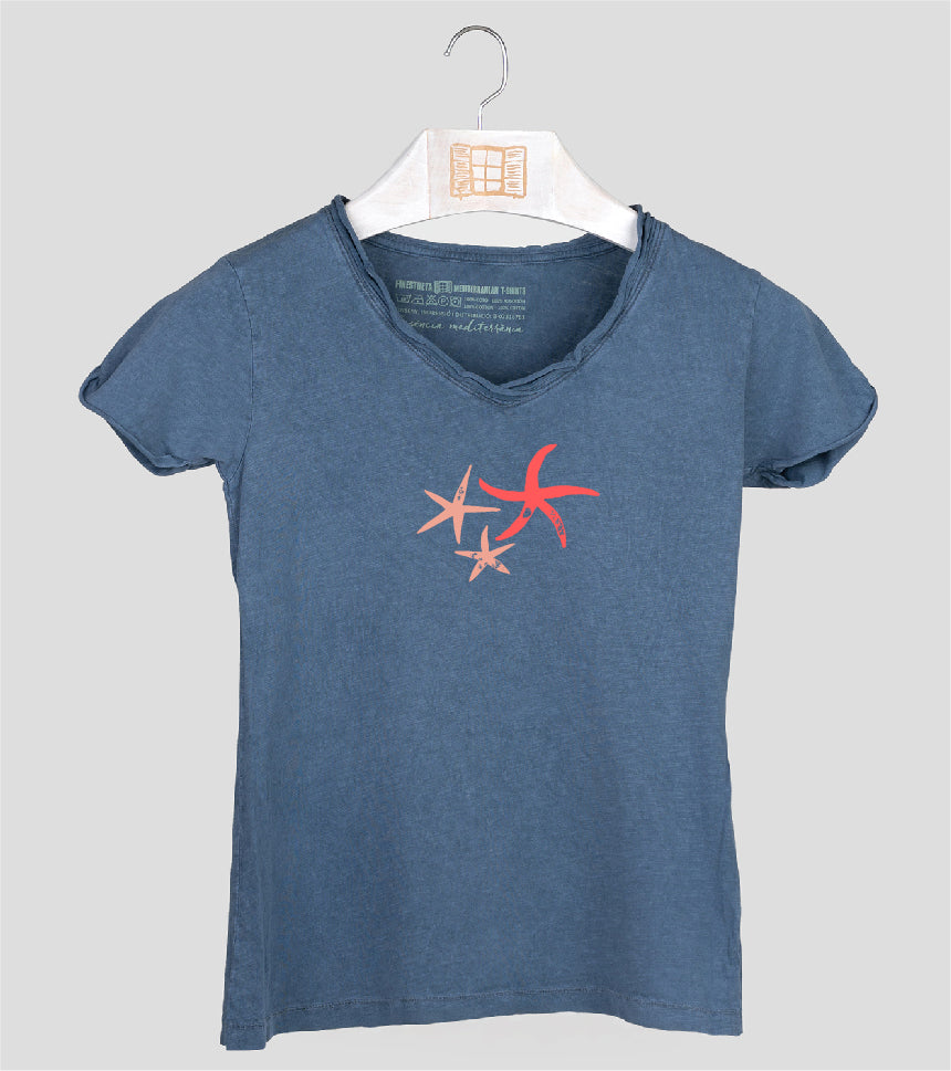 Camiseta cuello pico Mujer Patricio - indigo