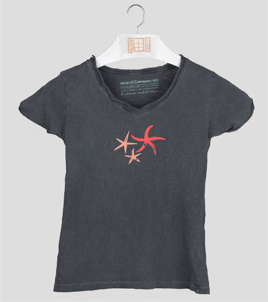 Camiseta cuello pico Mujer Patricio - marengo