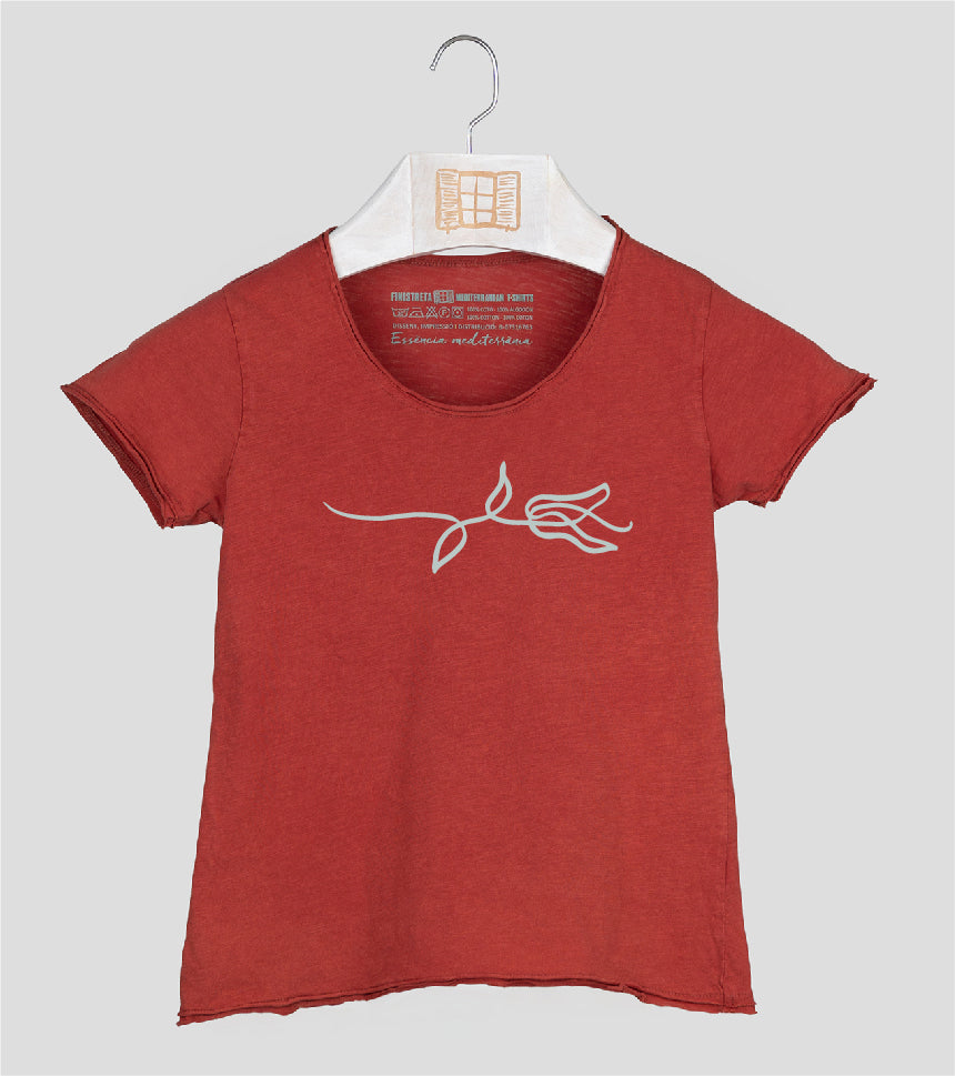 Camiseta manga corta Niña Rameta - arcilla