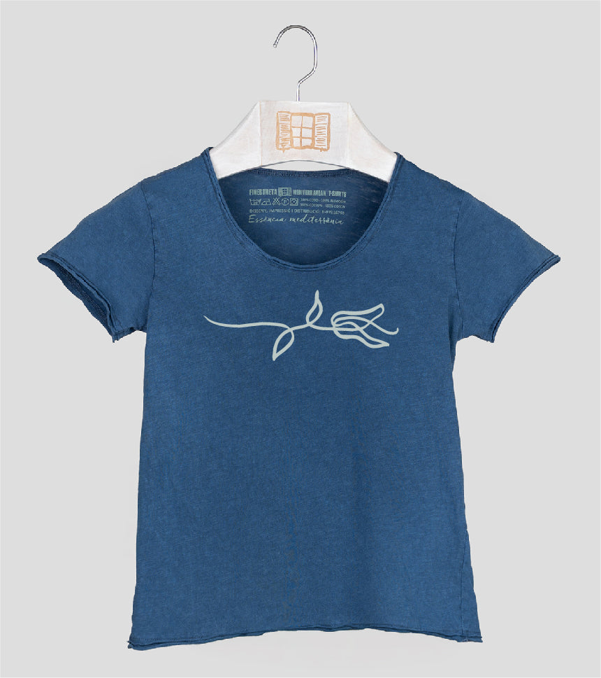 Camiseta manga corta Niña Rameta - azul-marino