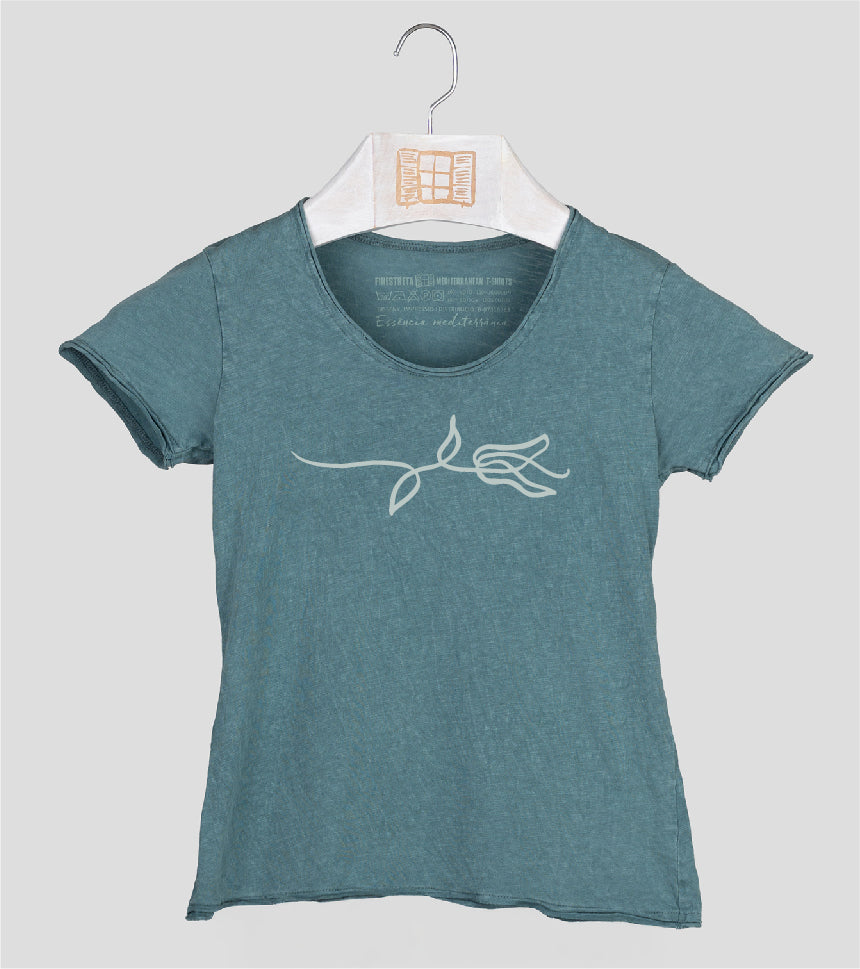 Camiseta manga corta Niña Rameta - esmeralda