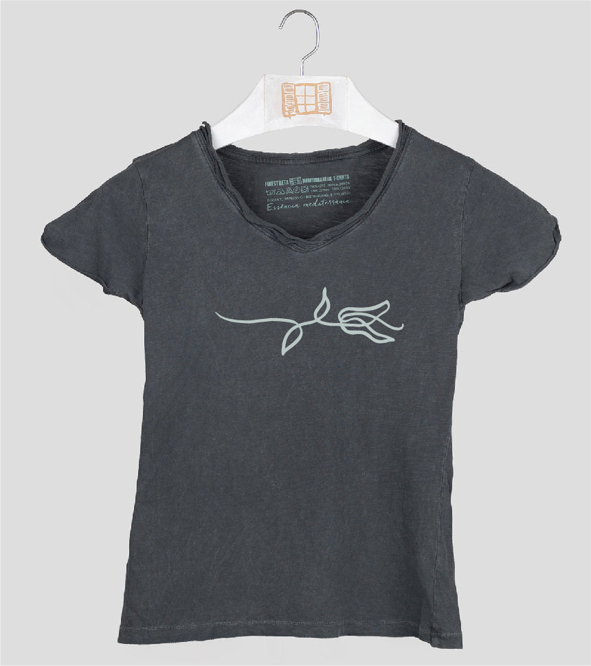 Camiseta cuello pico Mujer Rameta - marengo