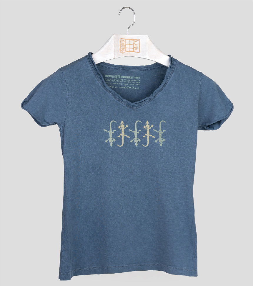 Camiseta cuello pico Mujer Five - indigo