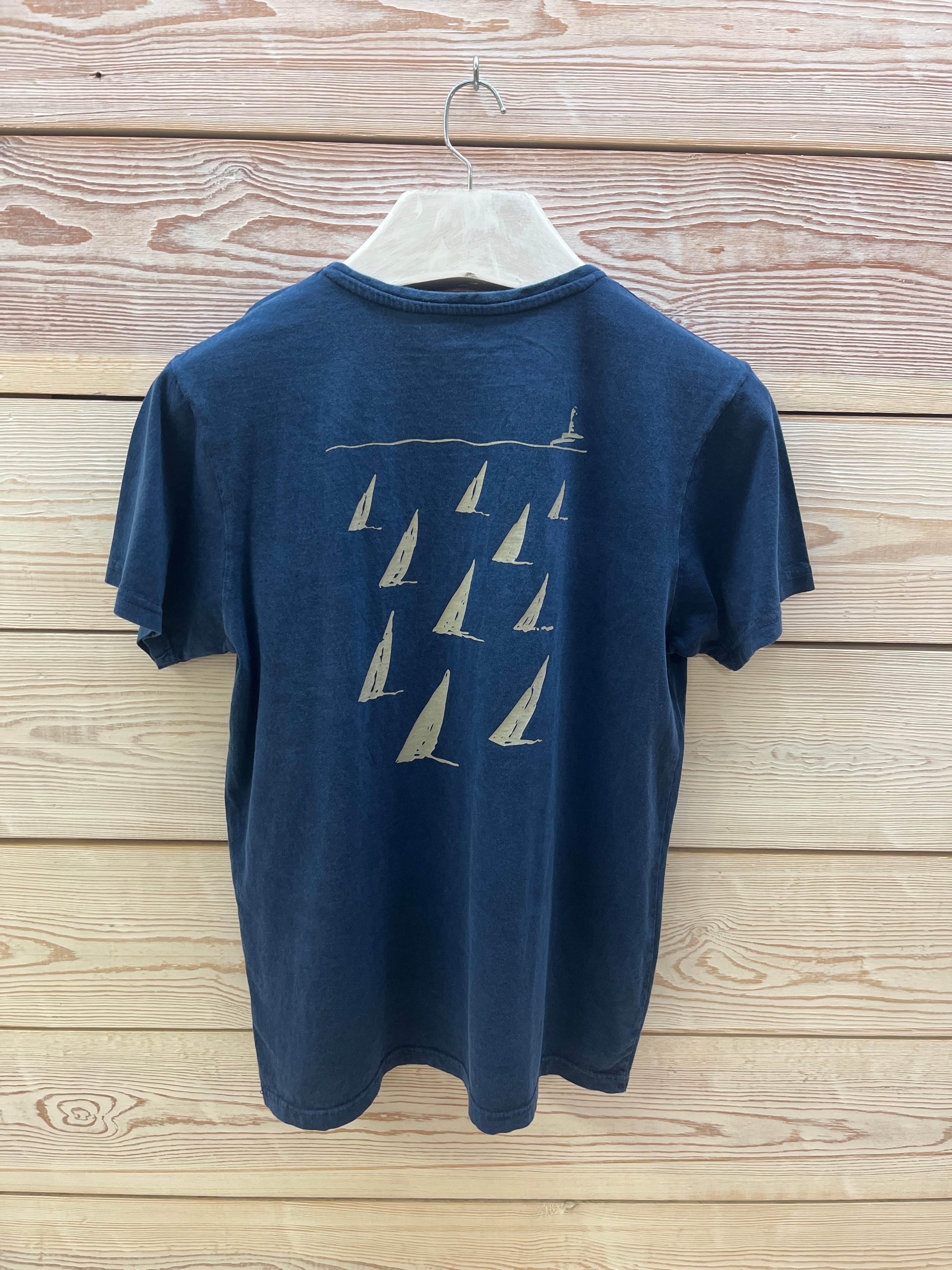 Camiseta manga corta Hombre Outlet talla M color Azul marino