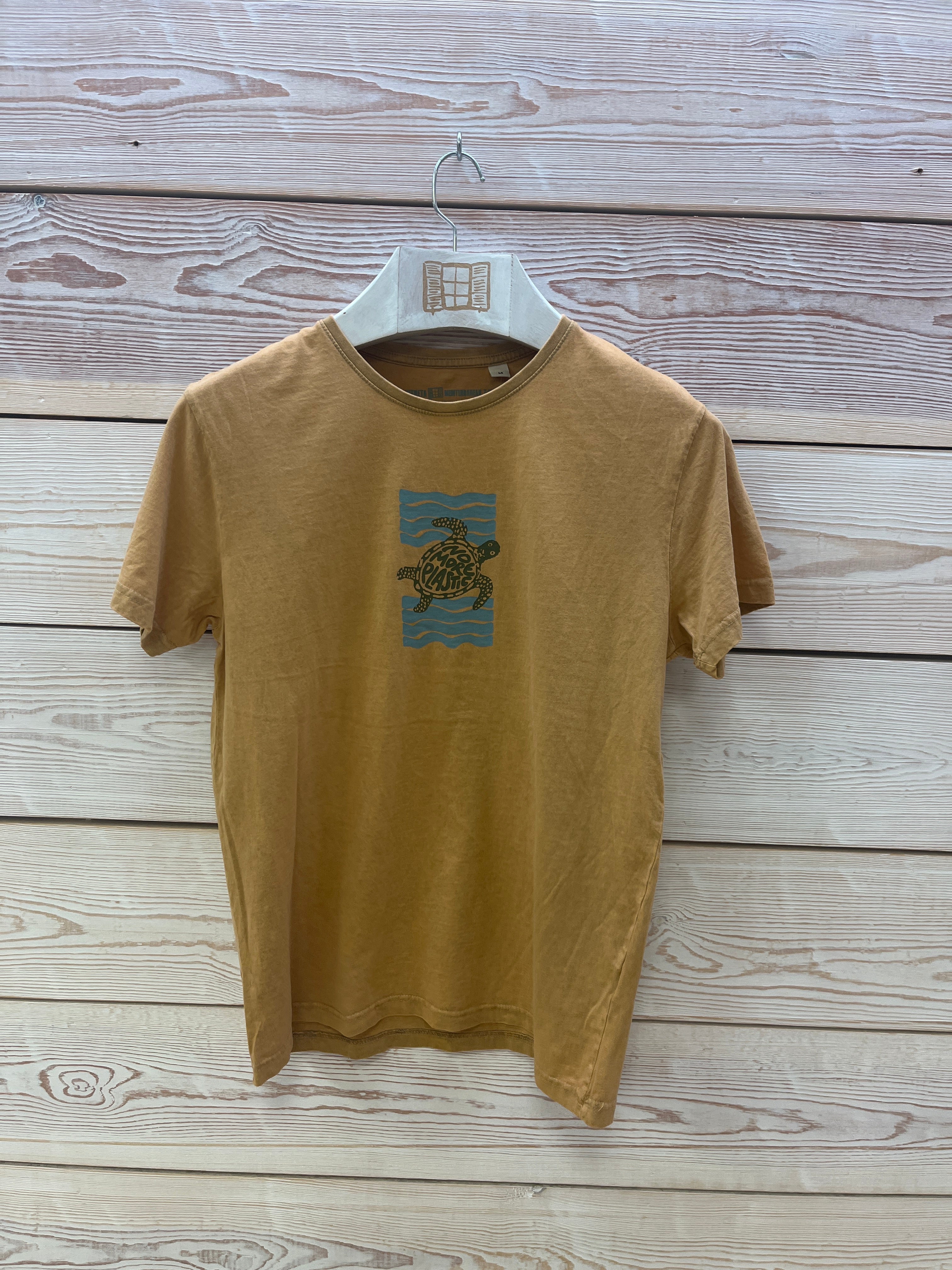 Camiseta manga corta Hombre Outlet talla M color Mostaza