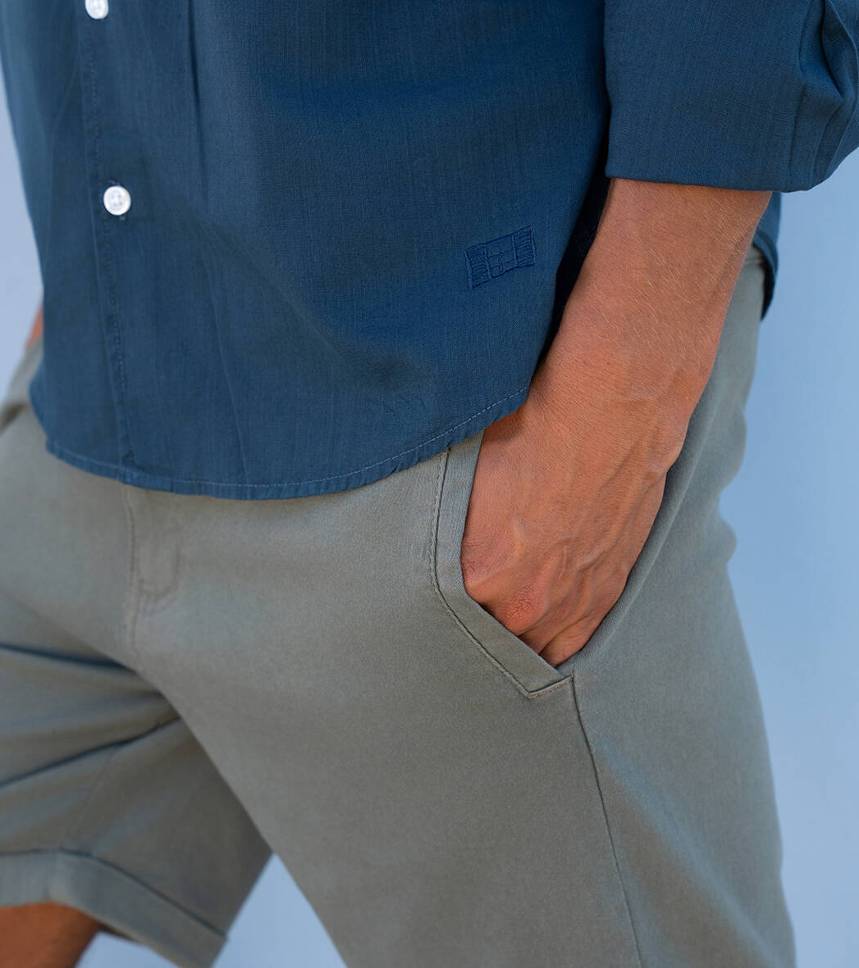 Camisa cuello mao para Hombre