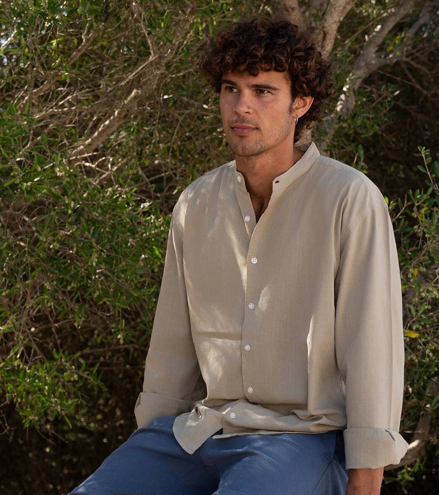 Camisa cuello mao para Hombre