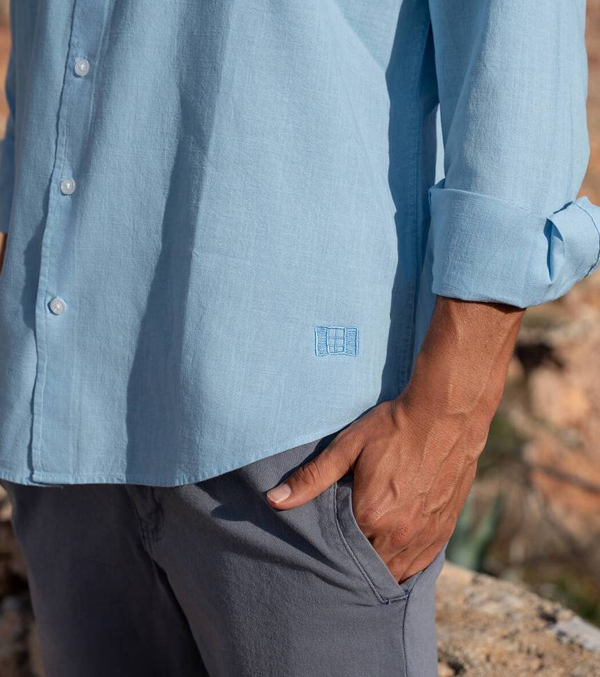 Camisa cuello mao para Hombre