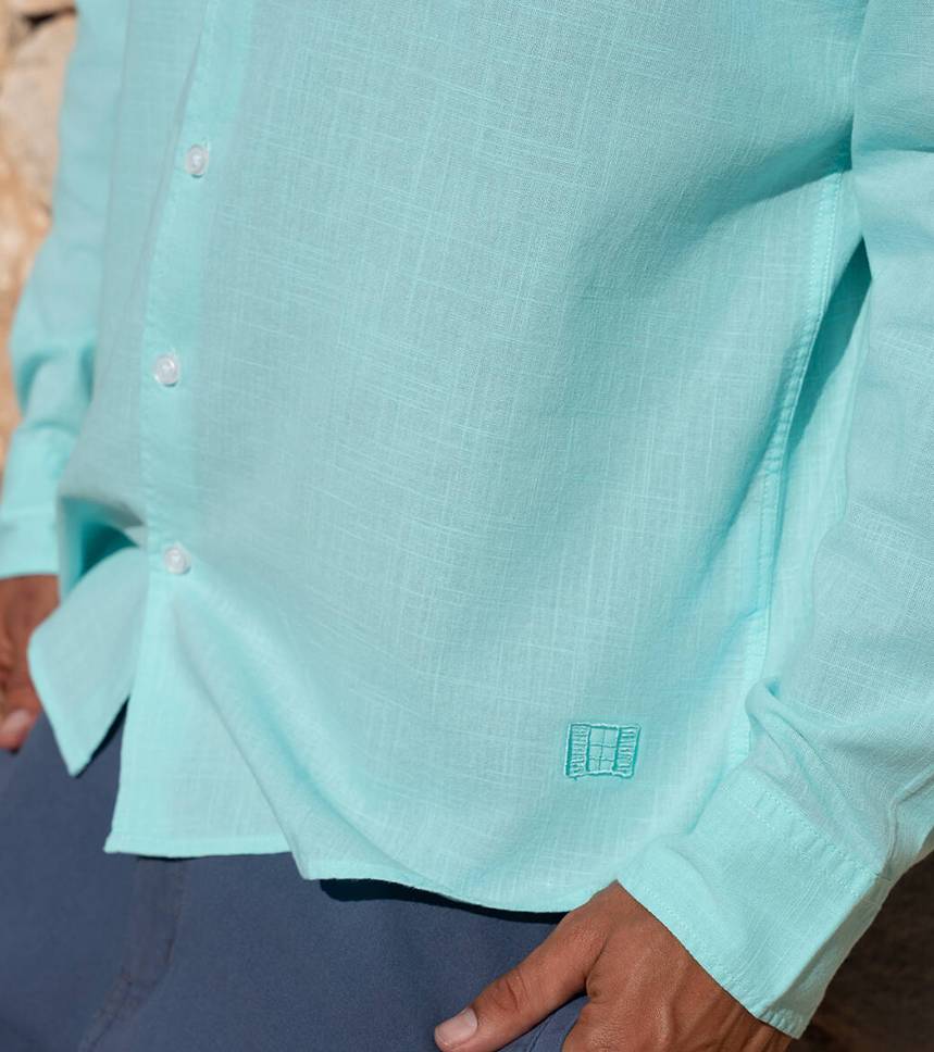 Camisa cuello mao para Hombre