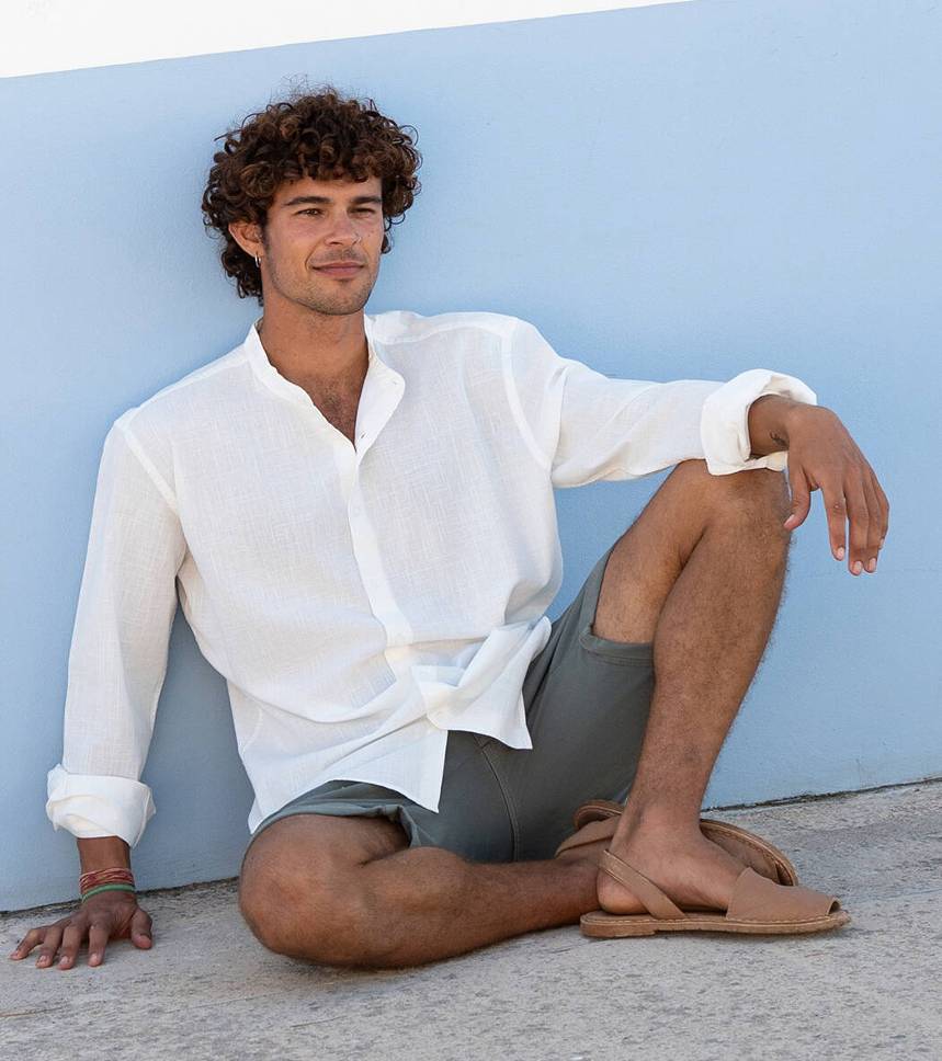 Camisa cuello mao para Hombre