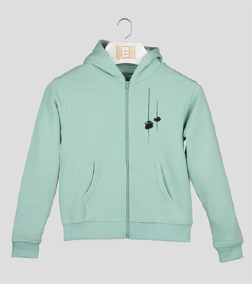 Sudadera cremallera Niño Dragon - aqua