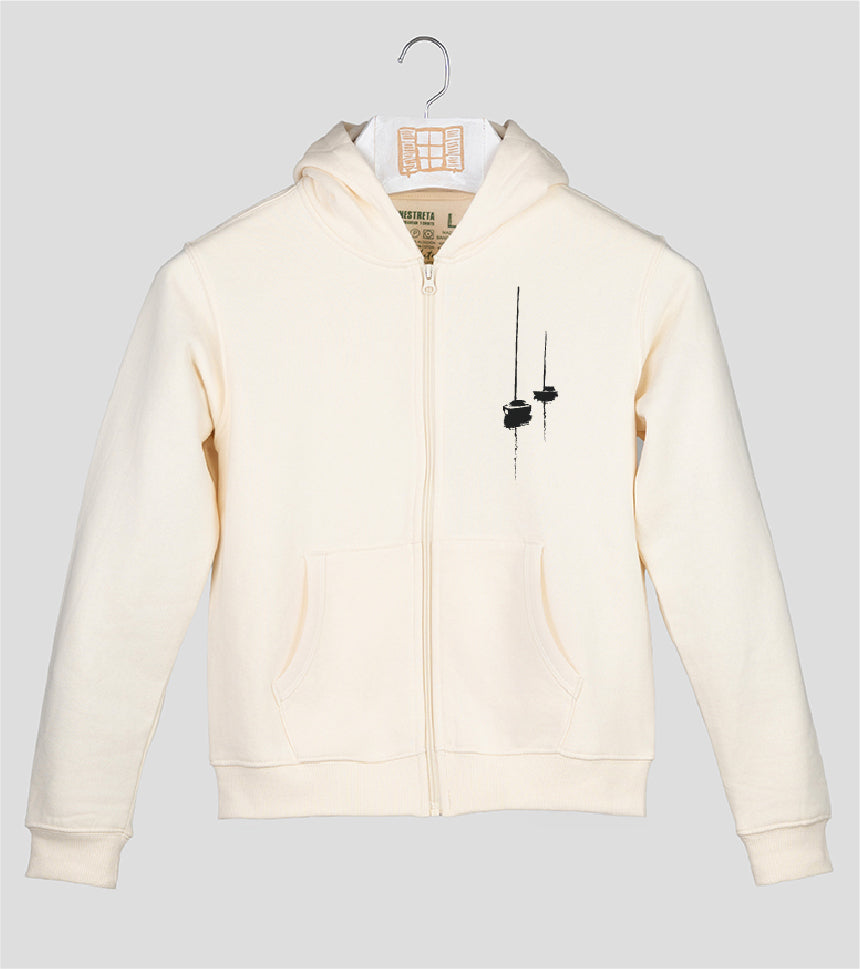 Sudadera cremallera Niño Dragon - crudo