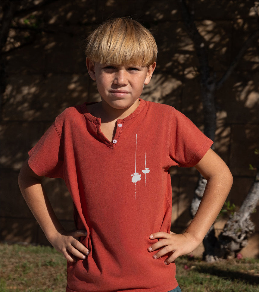 Camiseta cuello botones Niño Dragon