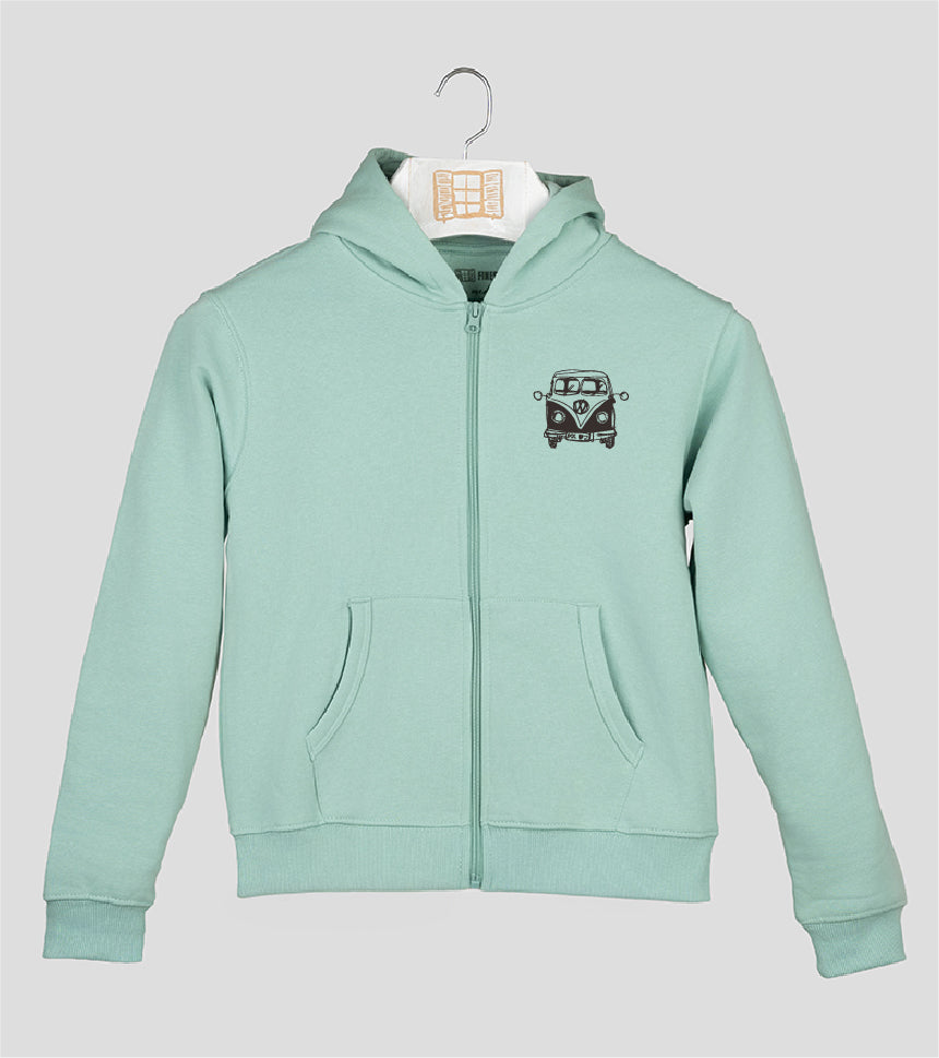 Sudadera cremallera Niño Petitafurgo - aqua