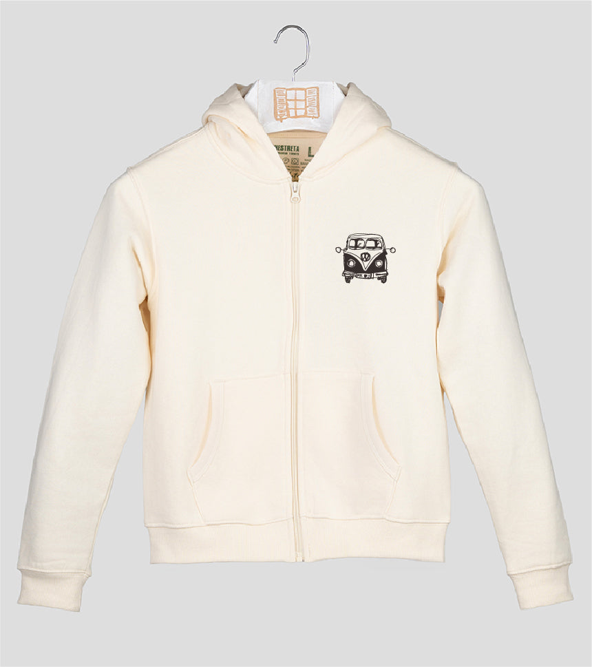 Sudadera cremallera Niño Petitafurgo - crudo