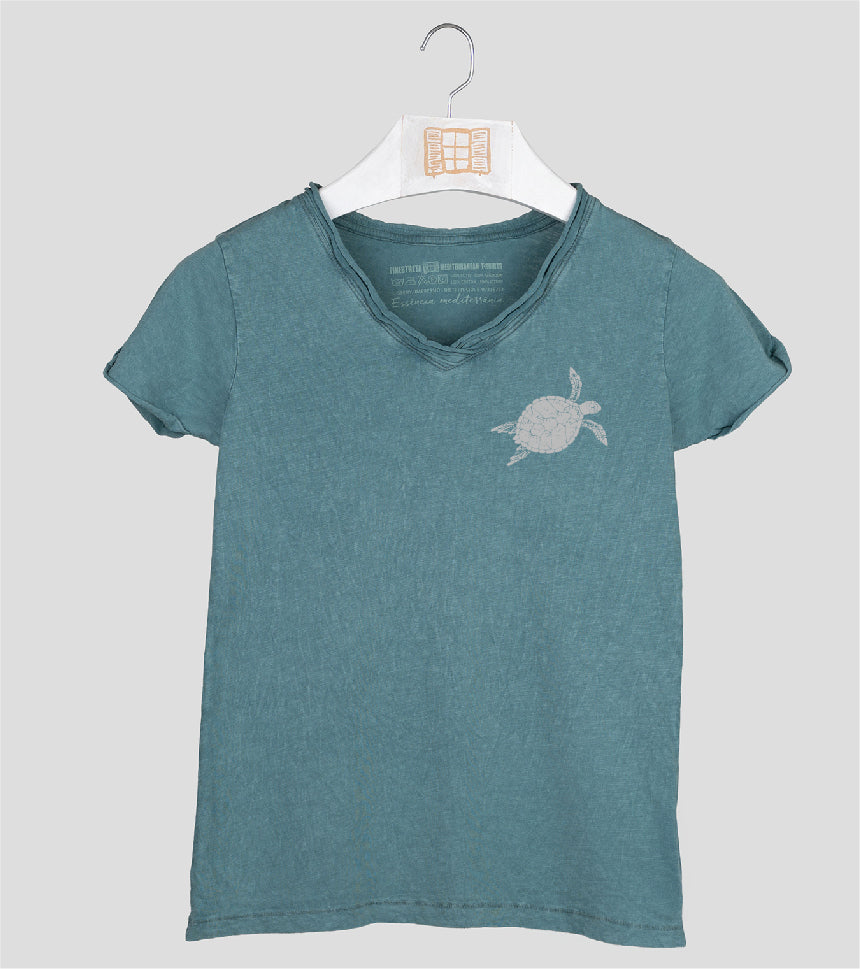 Camiseta cuello pico Mujer Closca - esmeralda